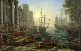 Full title: Seaport with the Embarkation of Saint Ursula Artist: Claude Date made: 1641 Source: http://www.nationalgalleryimages.co.uk/ Contact: picture.library@nationalgallery.co.uk Copyright (C) The National Gallery, London